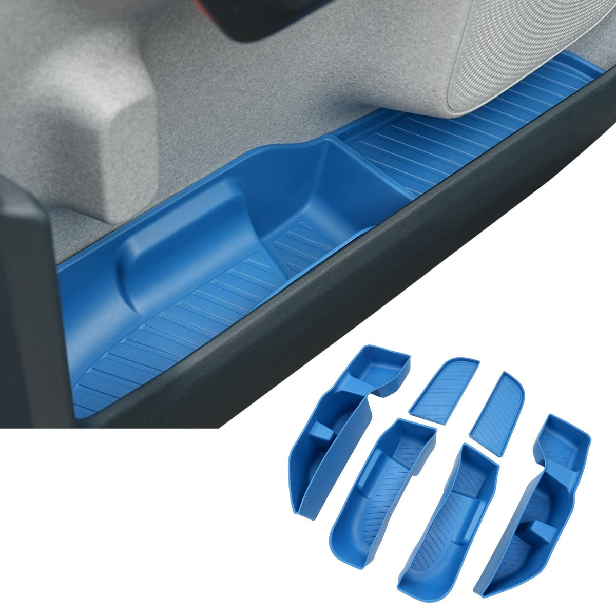 Mabett Maverick front door tray keeps essentials organized and door pockets protected.
