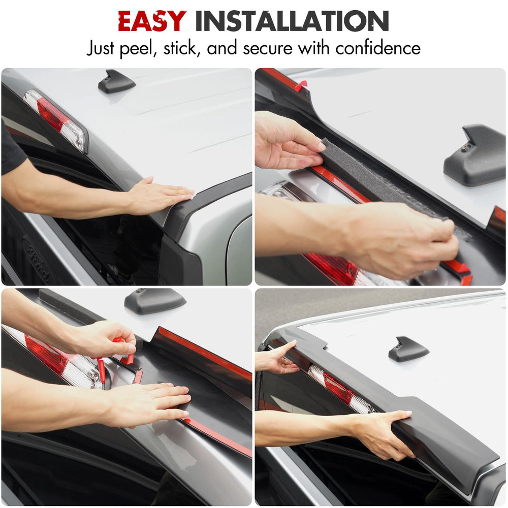 Mabett Maverick rear roof spoiler installed on car for a bold exterior upgrade.