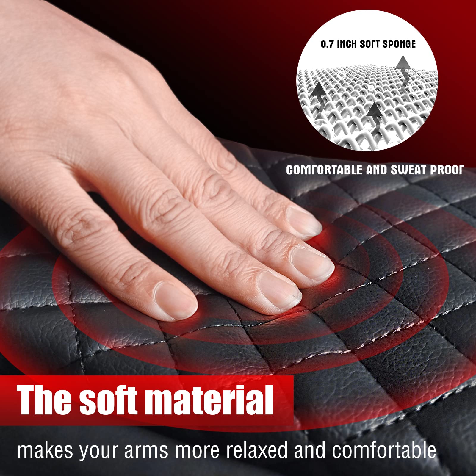 Mabett PU microfiber leather center console provides soft, durable protection.