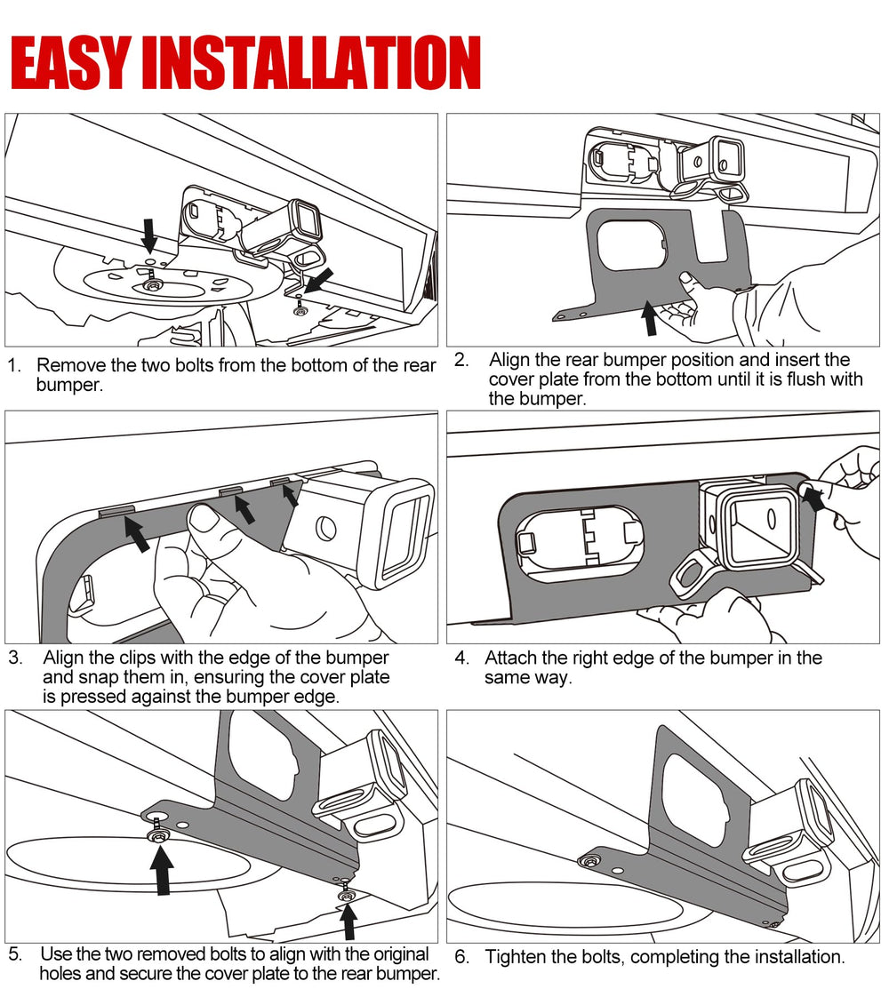 Mabett rear bumper cover plate installation using existing Maverick screws