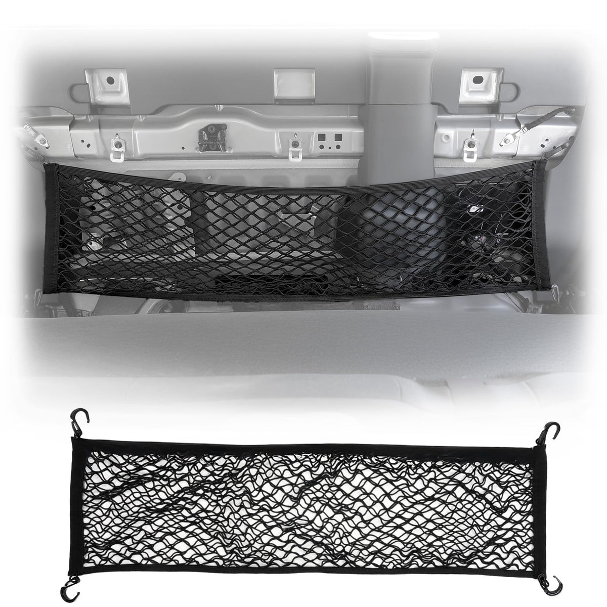 Mabett rear seat back storage net fitted for Ford Maverick behind the seats