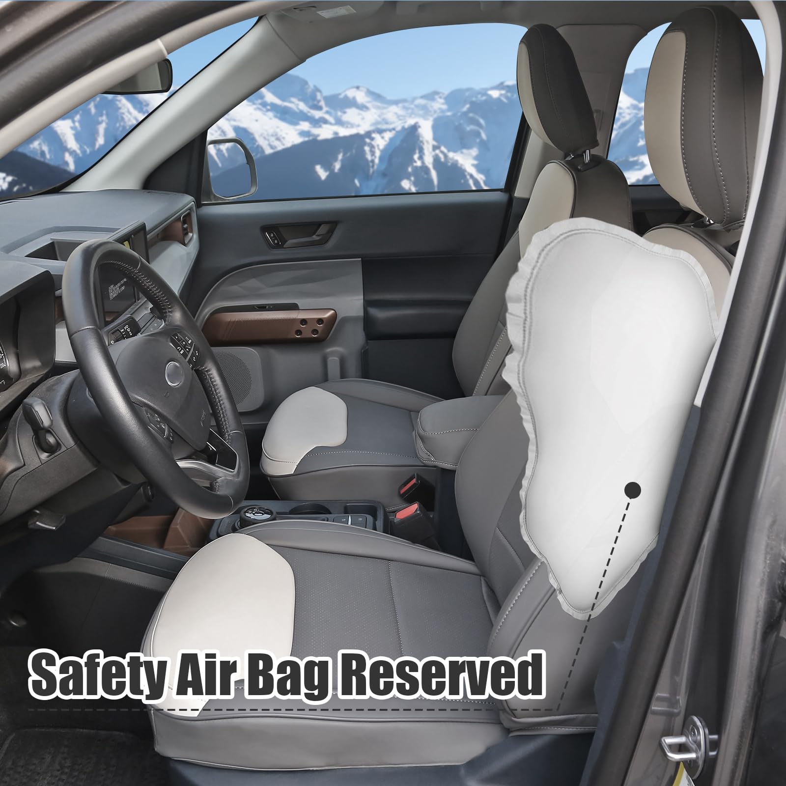 Mabett water resistant PU leather seat covers protect Maverick interior daily.