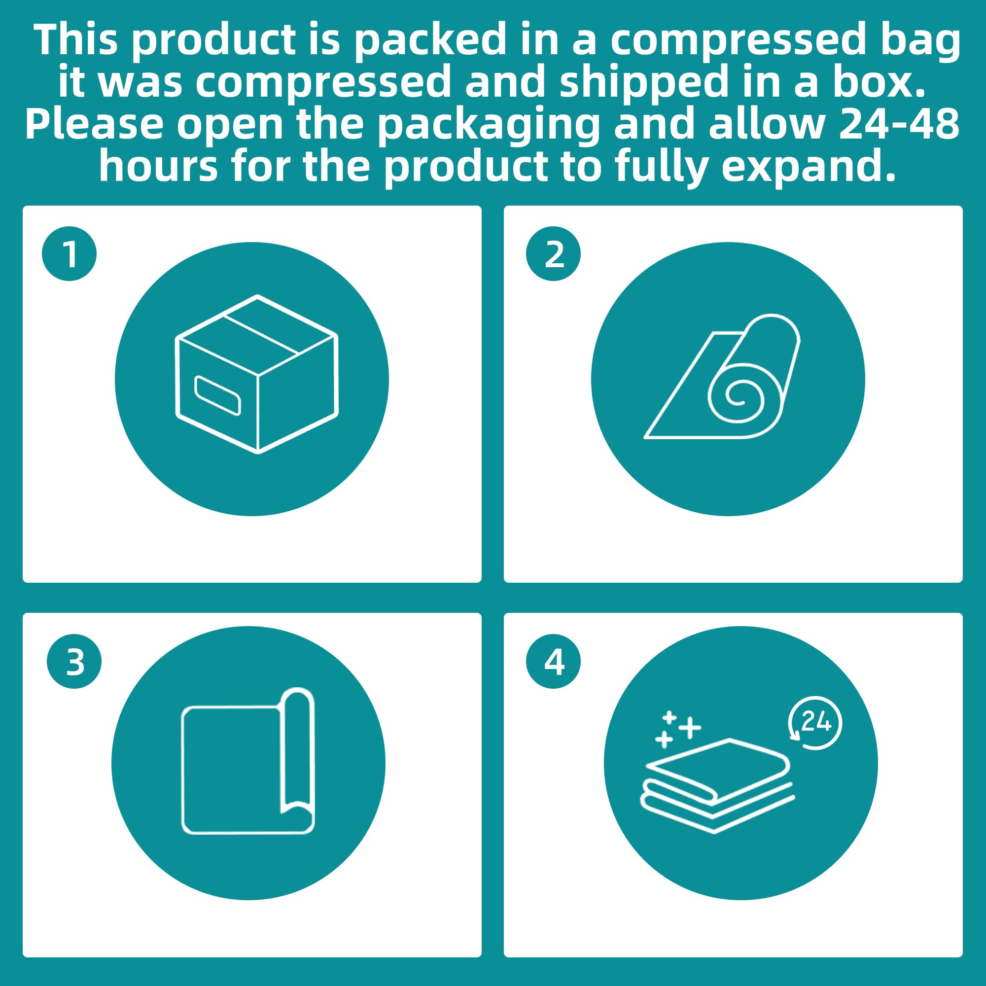 MABOZOO cushion expands to full thickness after unpacking