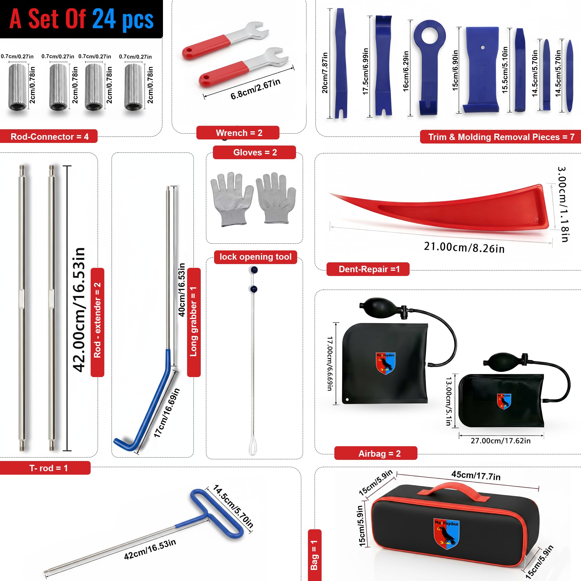 MacFayden carry bag showing organized tools for easy transport
