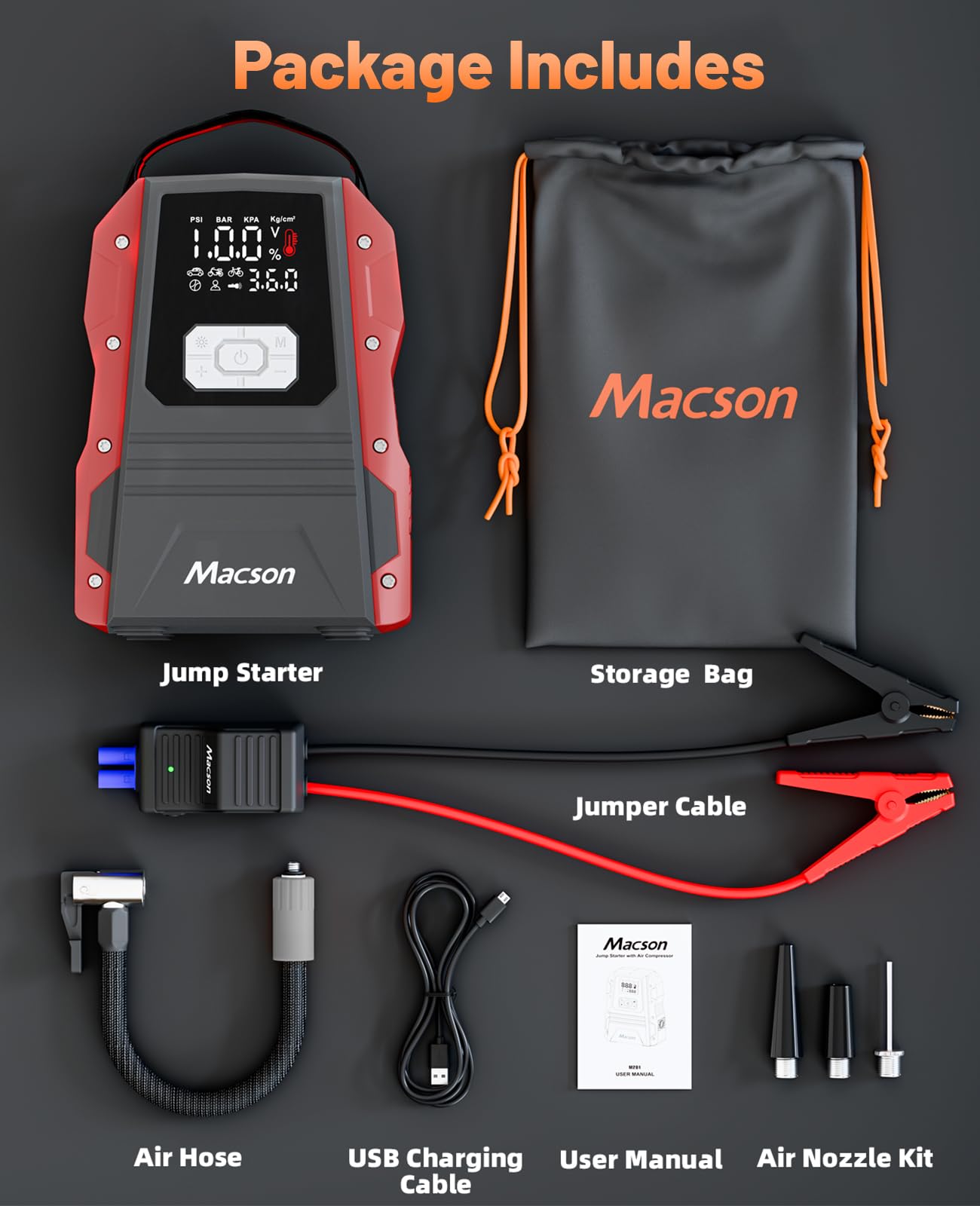 Macson 5000A rugged case designed to protect the unit outdoors.