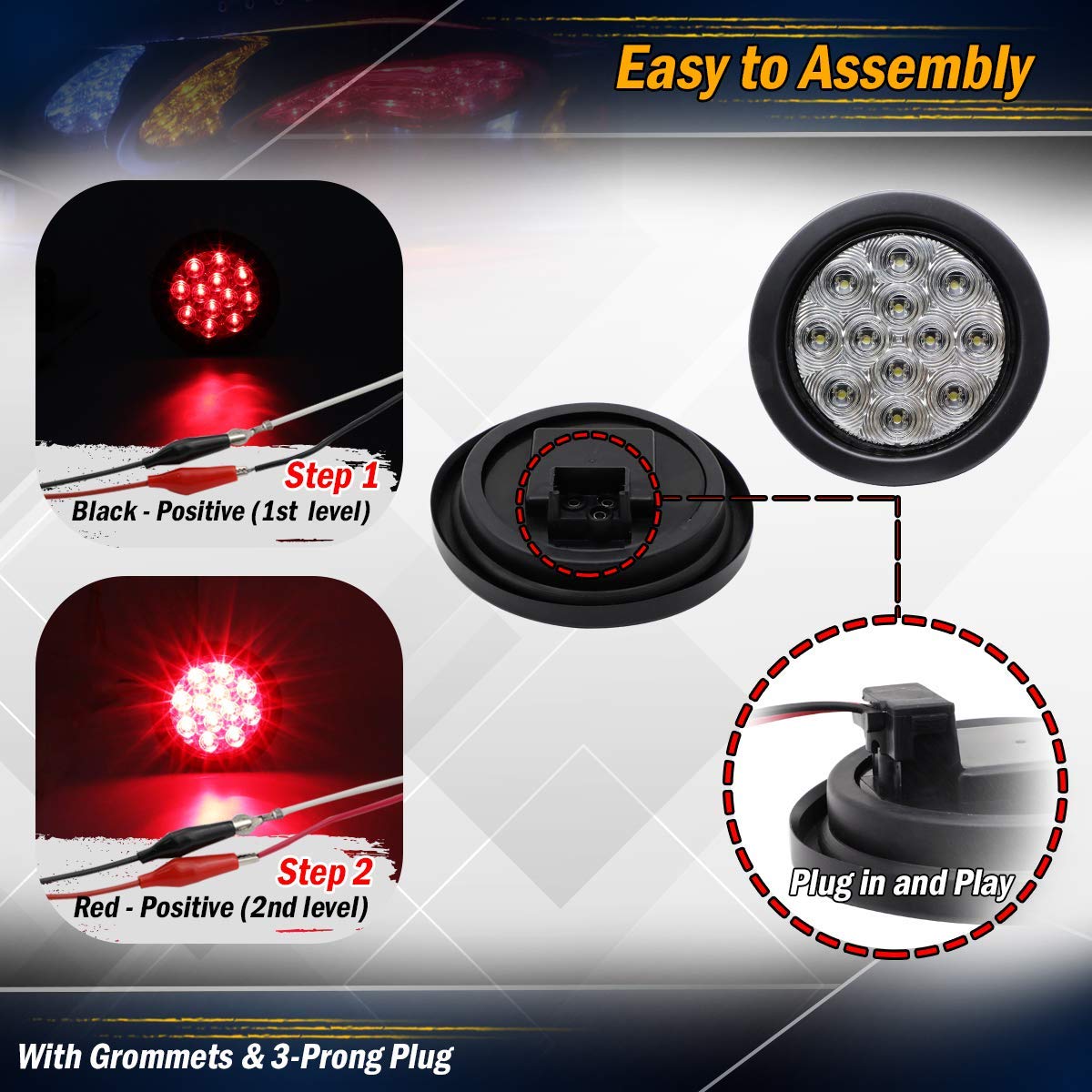 MADCATZ compact 4x4x1 inch tail light fits tight trailer spaces.