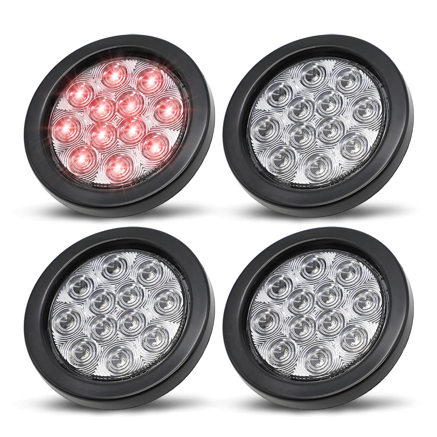 MADCATZ trailer tail light with clear lens and red glow for heightened night visibility.