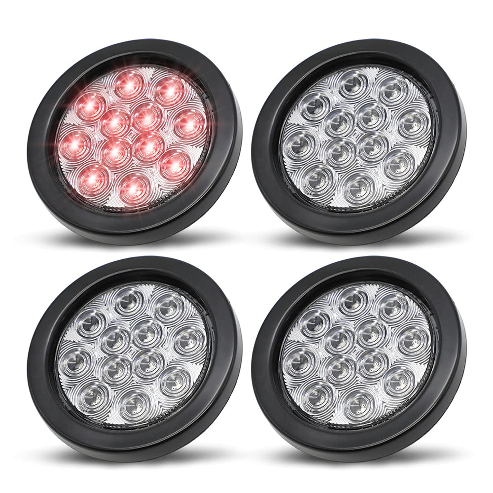 MADCATZ trailer tail light with clear lens and red glow for heightened night visibility.
