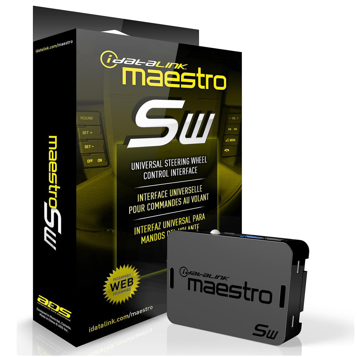 MAESTRO ADS-MSW installation guide showing wiring and compatible vehicle setup