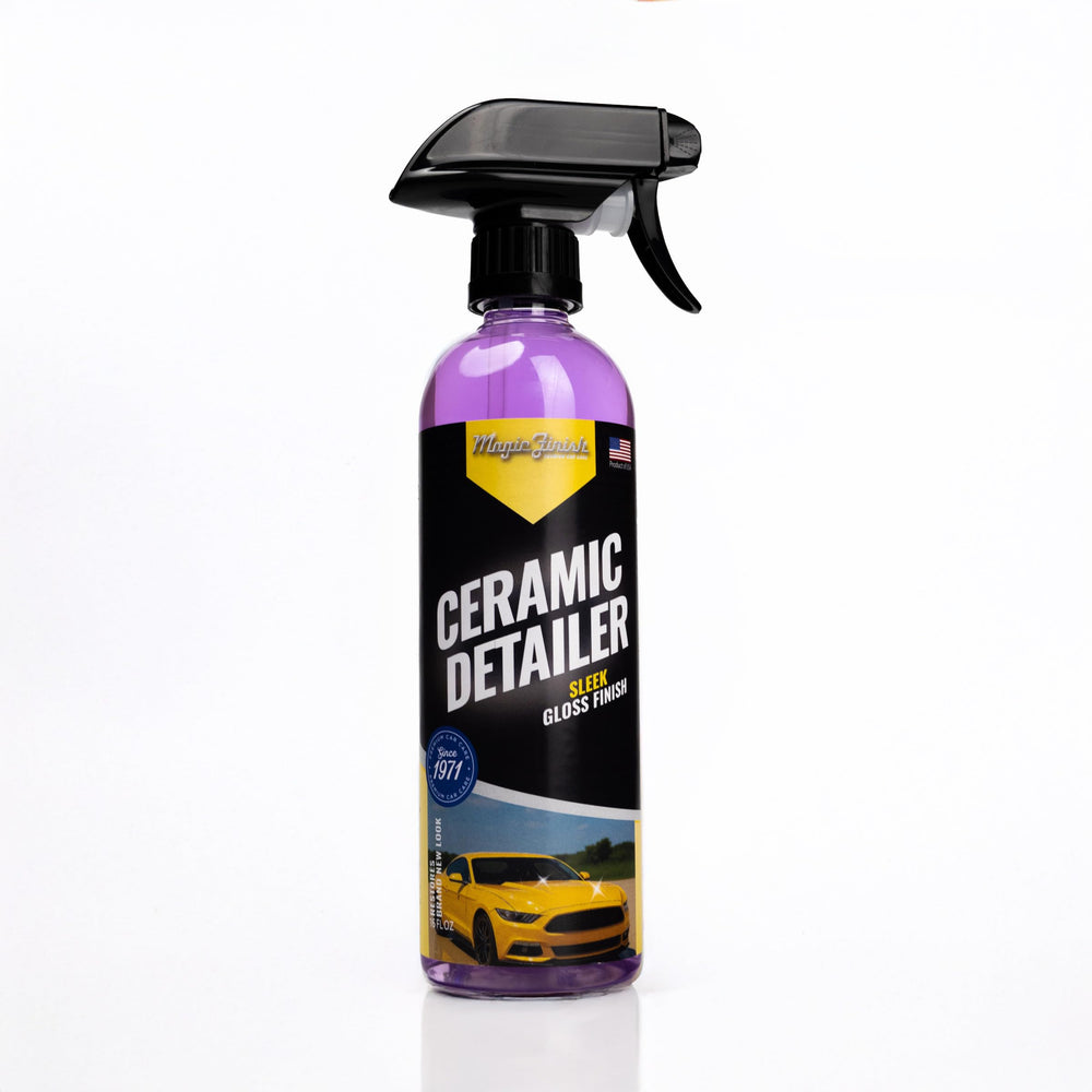 Magic Finish Ceramic Detailer bottle pour for quick, mess-free application and showroom gloss.