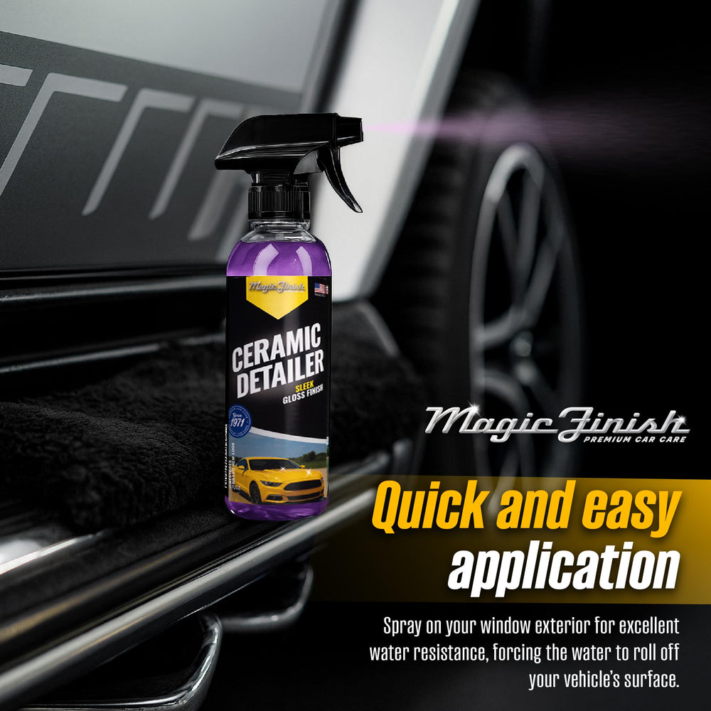 Magic Finish Ceramic Detailer on paint for a mirror-like gloss.