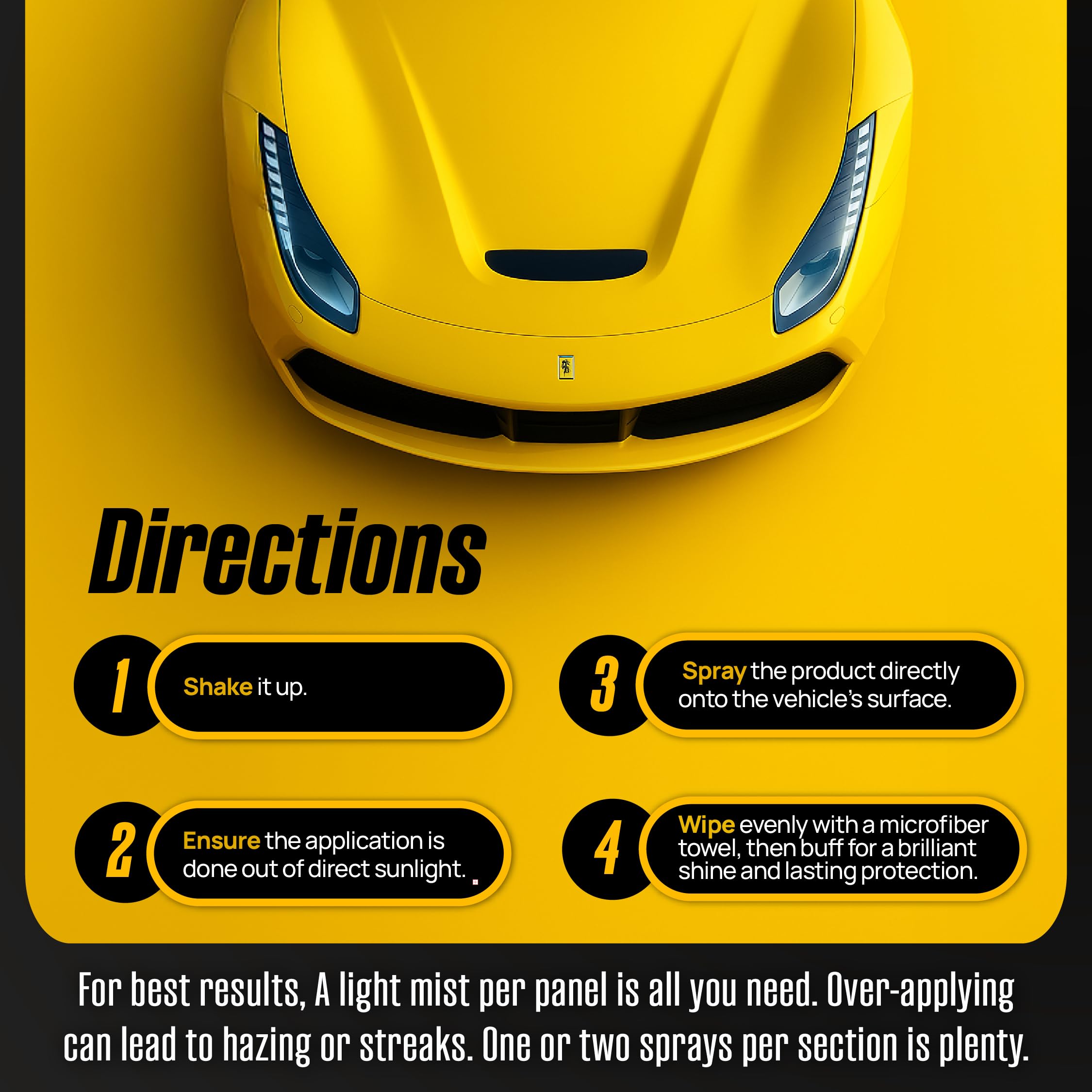 Magic Finish Ceramic Detailer adds a protective layer against UV and grime.