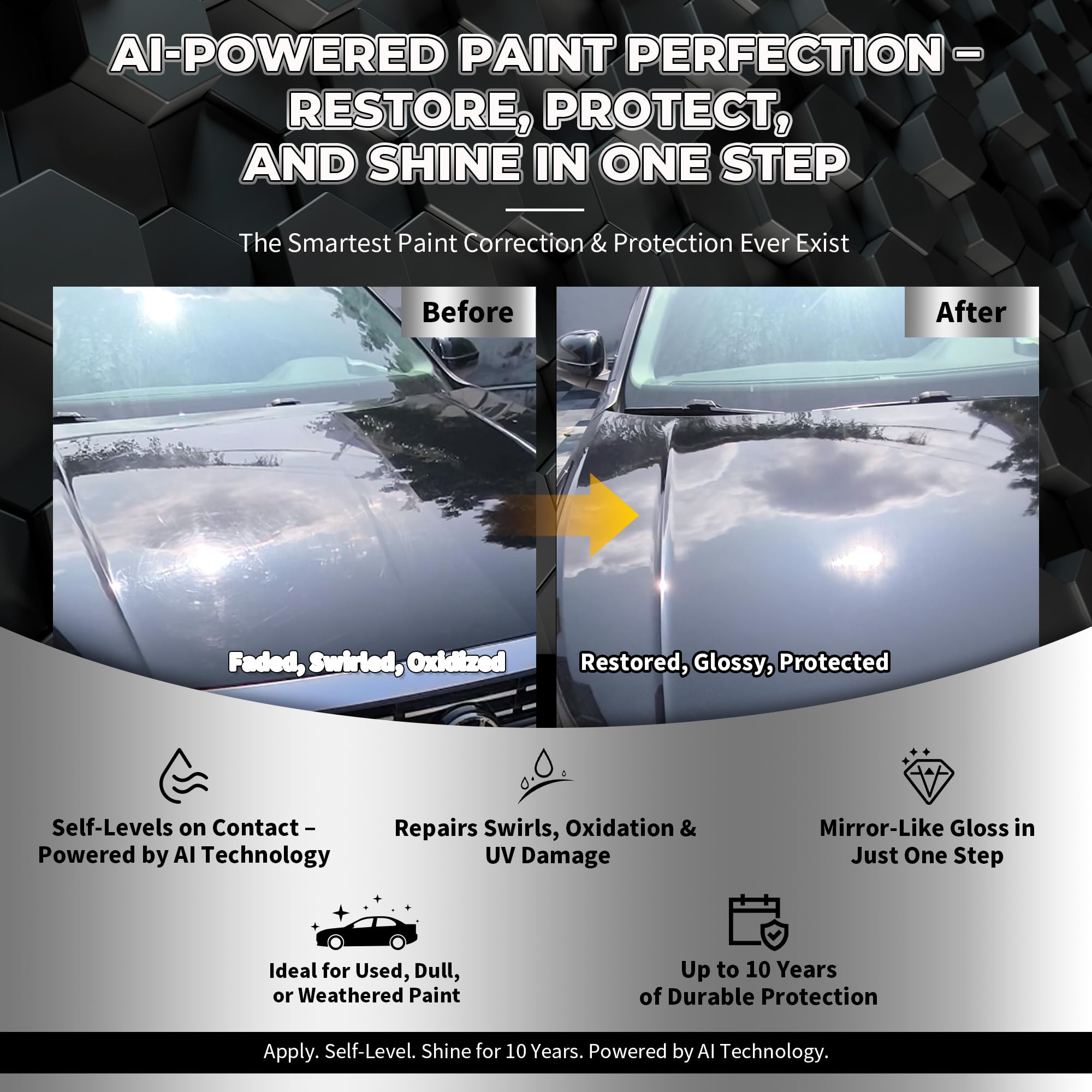 Magic Shield Diamond AI Coating applicator glide suggests smooth coverage for flawless results