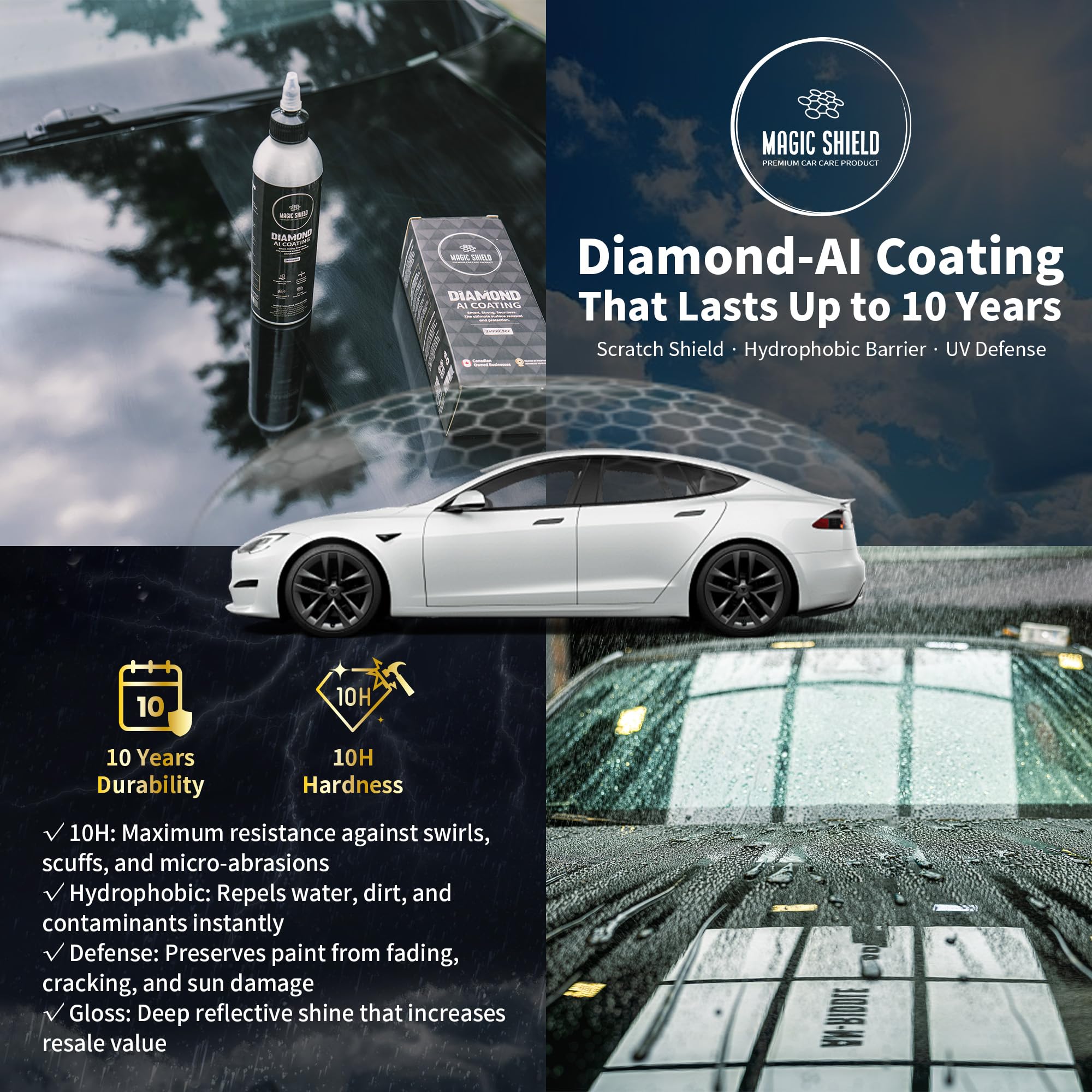 Magic Shield Diamond AI Coating professional application by detailer endorses premium protection