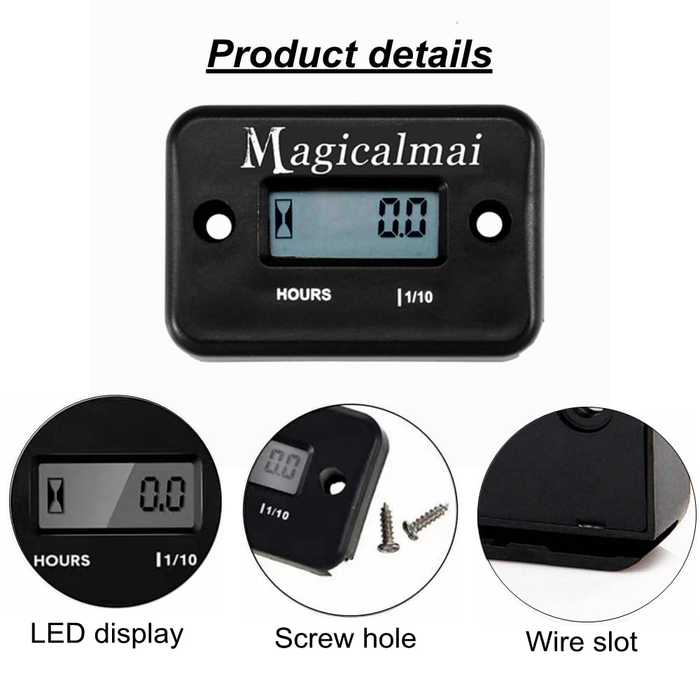 Magicalmai hour meter used with gas engines and generators for service tracking