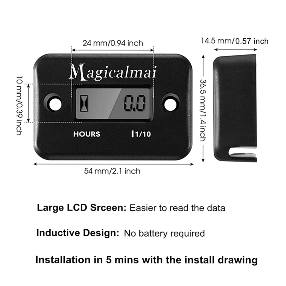 Magicalmai non-resettable hours display supports long-term maintenance planning
