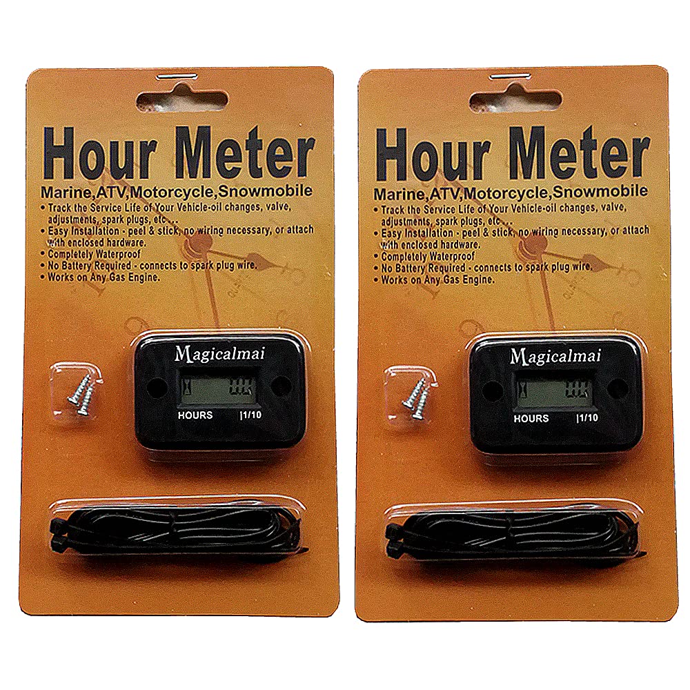 Magicalmai inductive hour meter mounted on a marine outboard for maintenance planning