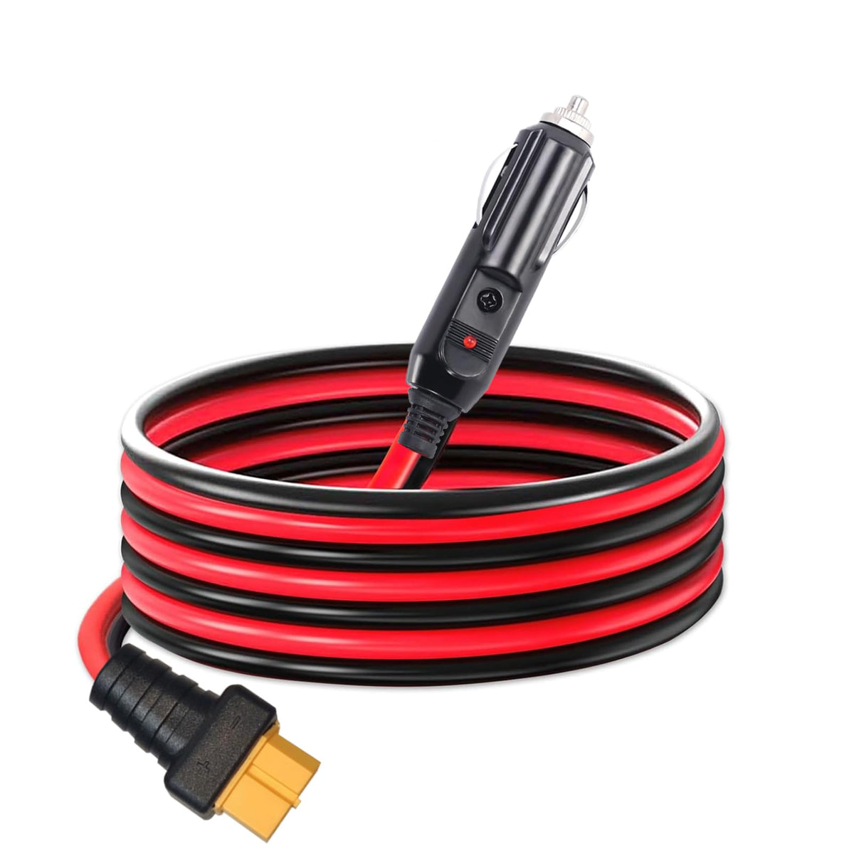 Magiktech cigarette lighter to XT60 extension 5ft showing seamless power transfer for on-the-go devices