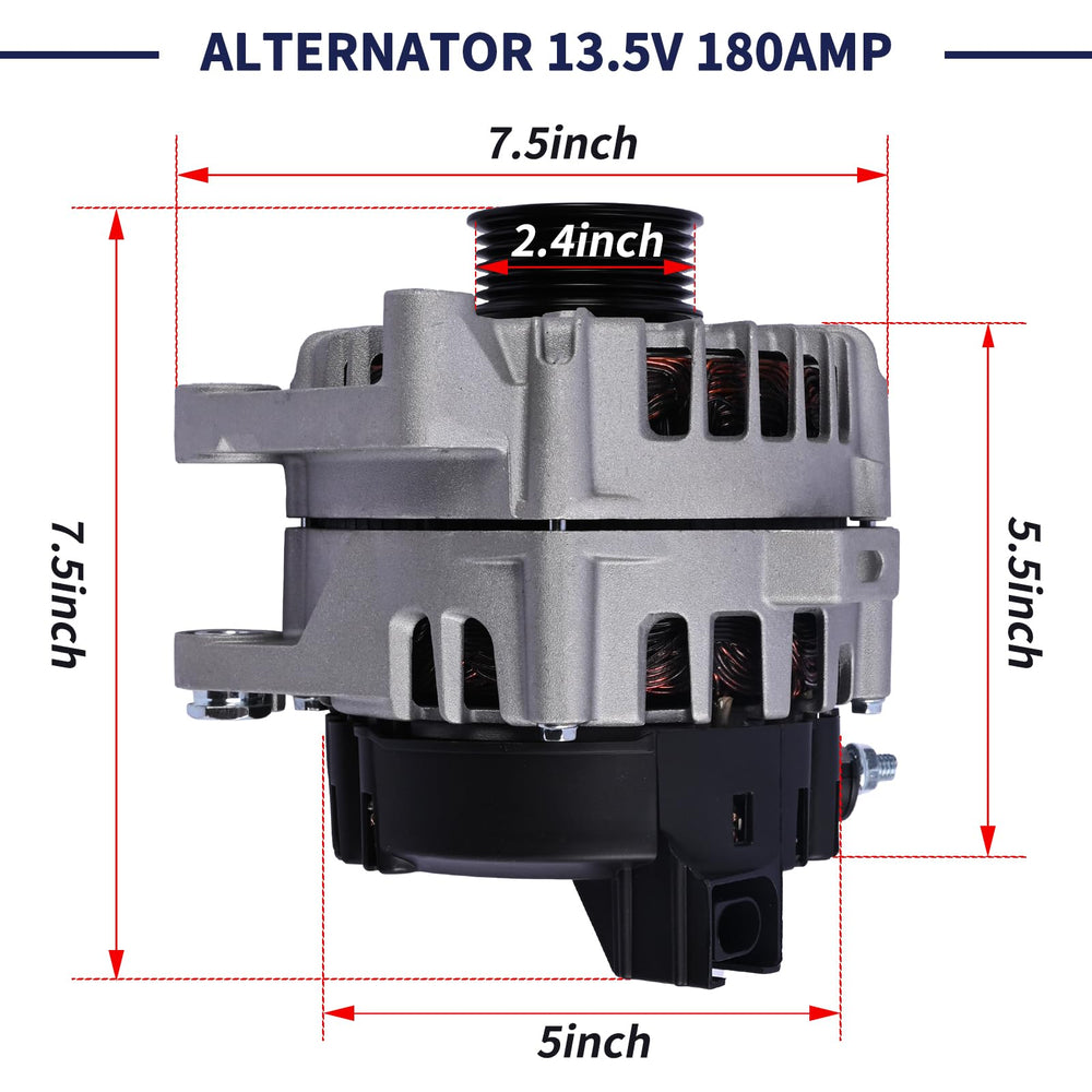 Magimaker alternator specifications label emphasizes voltage and amperage.
