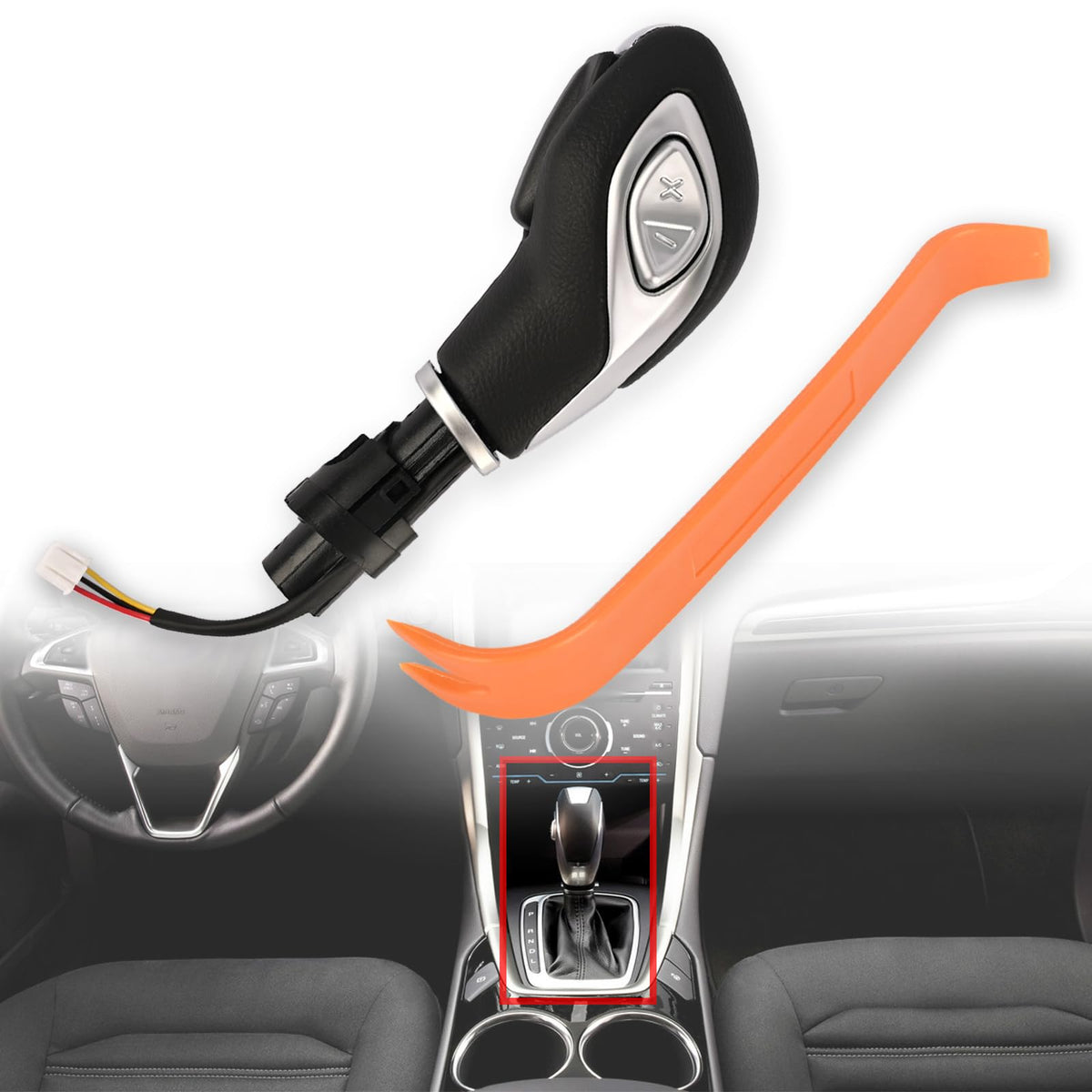 Magimaker gear shift knob with button for Ford Fusion improves grip and control.