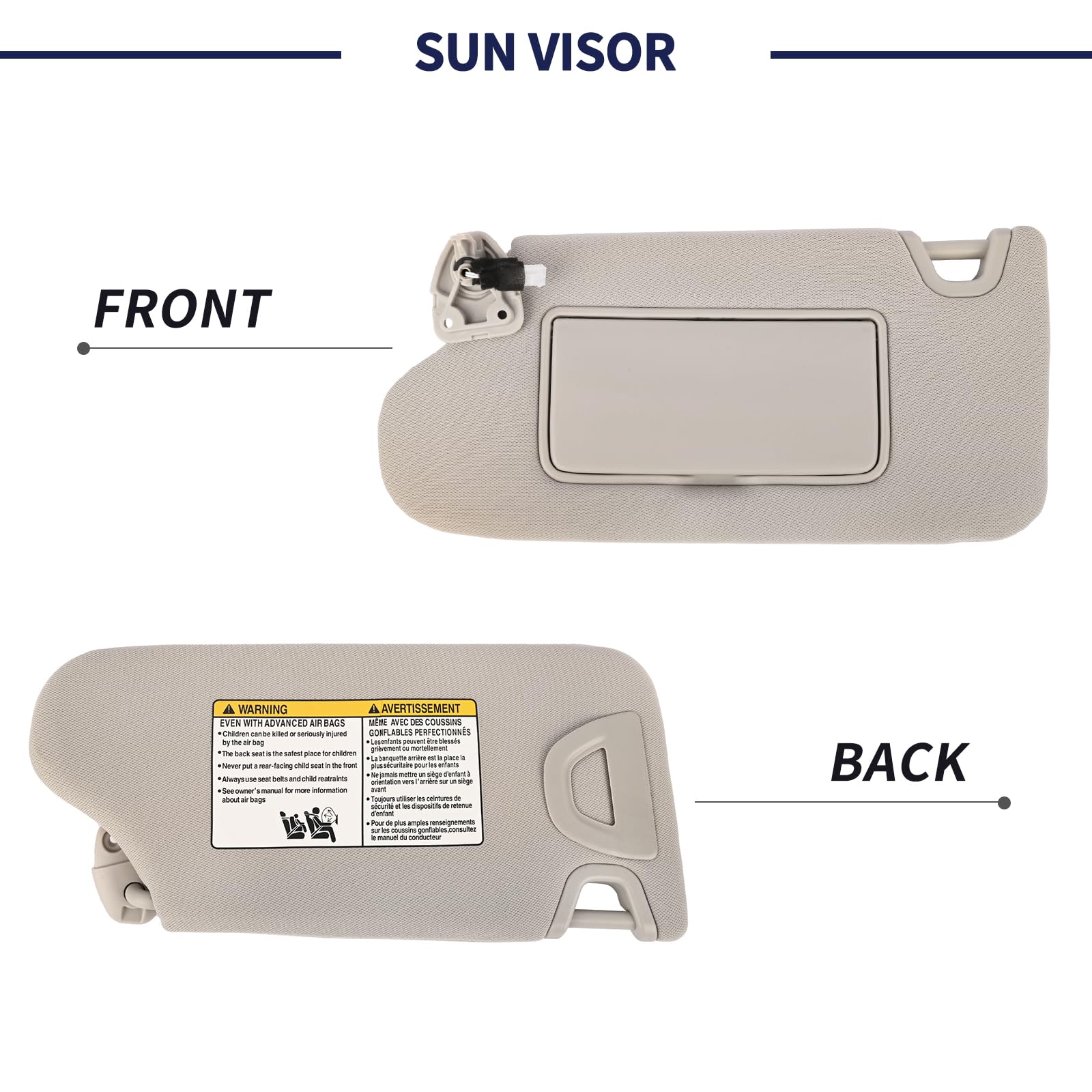 Magimaker gray sun visor reduces glare and improves daytime visibility.