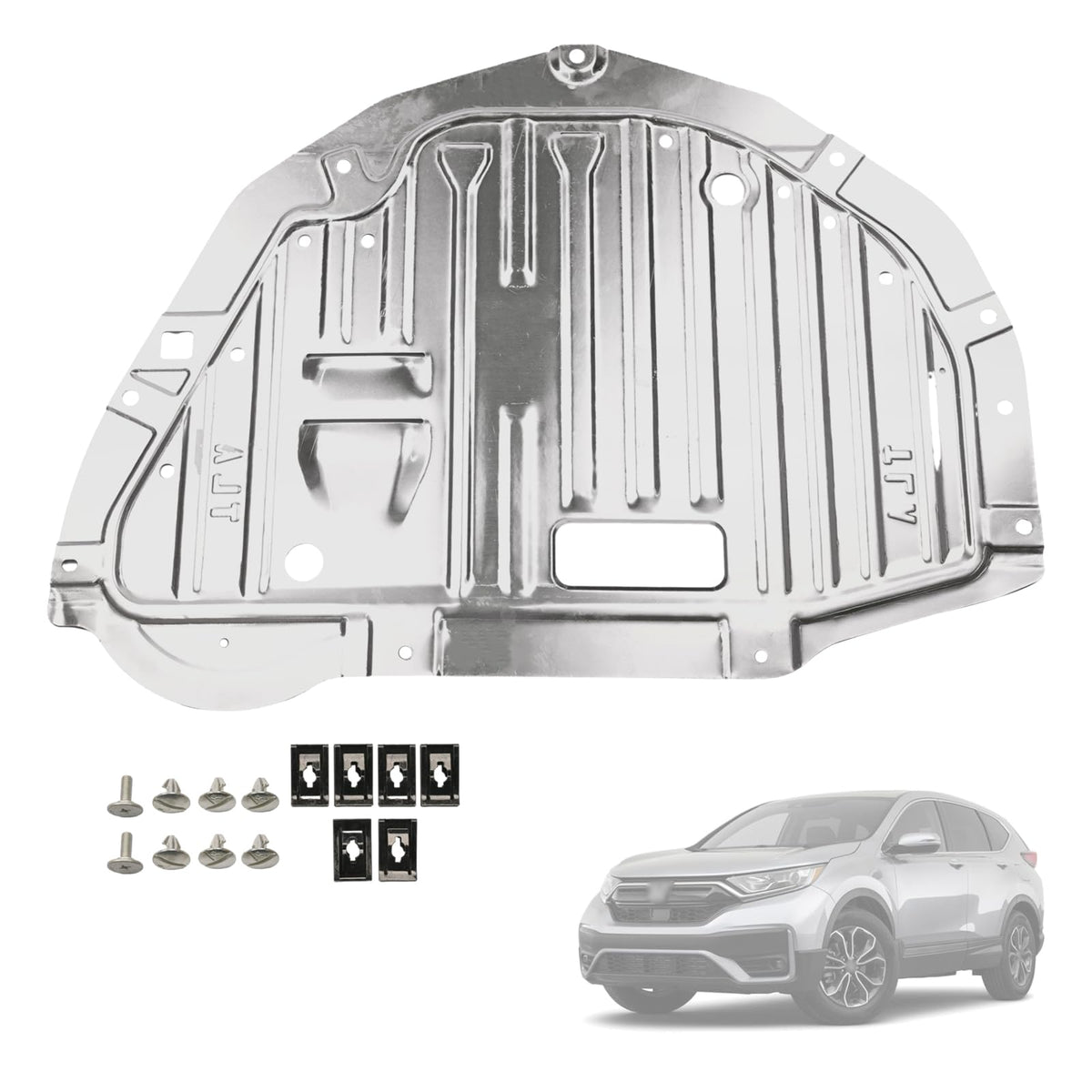Magimaker engine splash shield guard front view protecting the Honda CR-V undercarriage from debris
