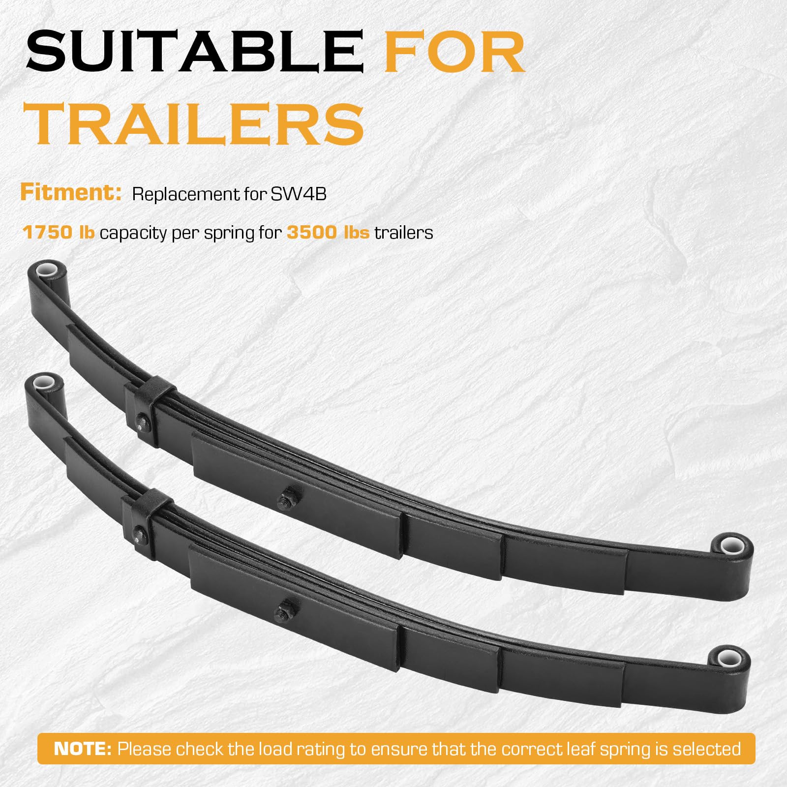 Magorfas 1750-lb capacity leaf spring for 3500-lb axle stability
