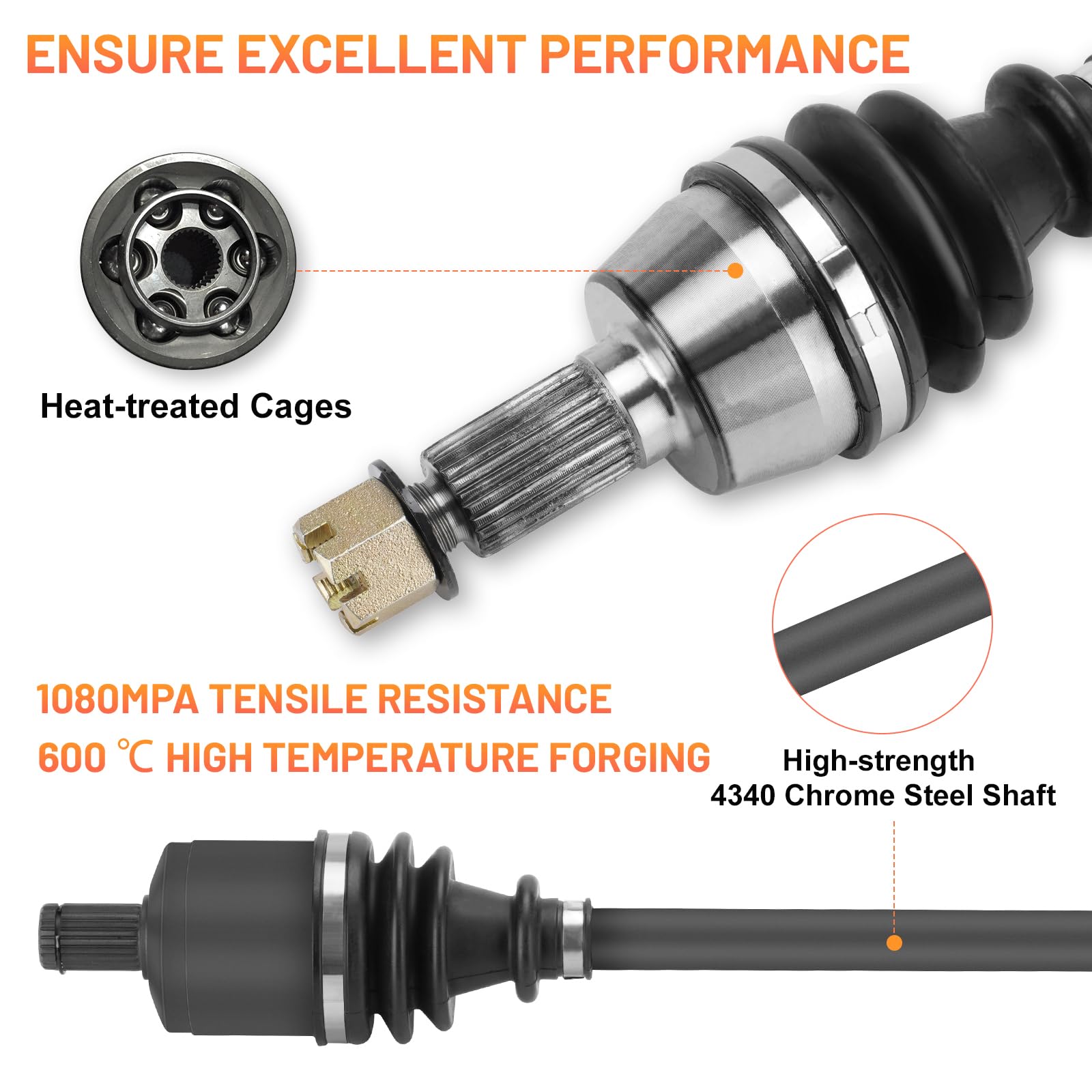 Magorfas front CV axle right for Ranger 1000, smooth operation on rugged terrain.