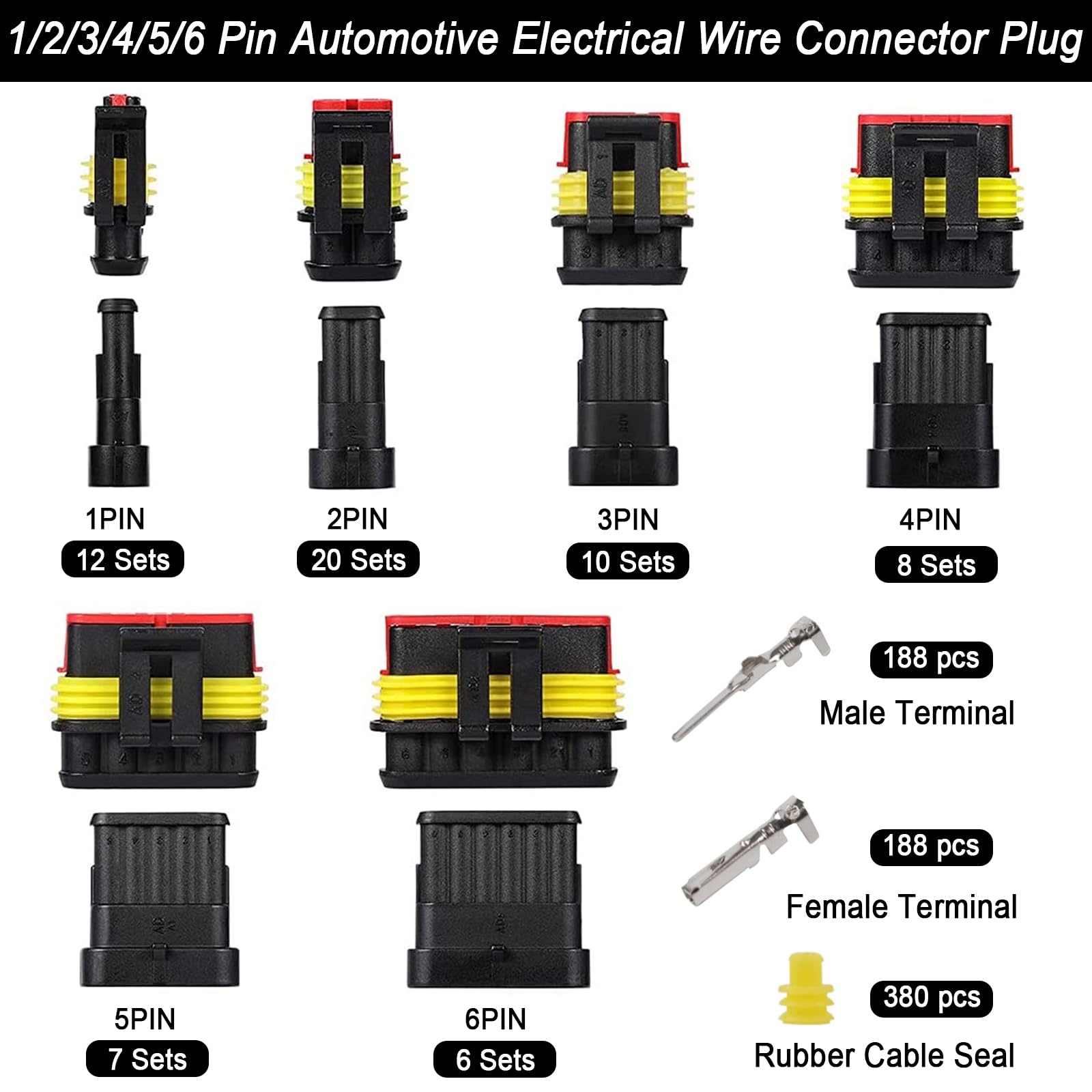 Maierke 3-pin connectors with terminals and seals for stable sensor circuits.