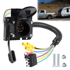 Maierke 7-Way trailer plug with 7-pin to 4-pin connector for versatile RV and truck towing.
