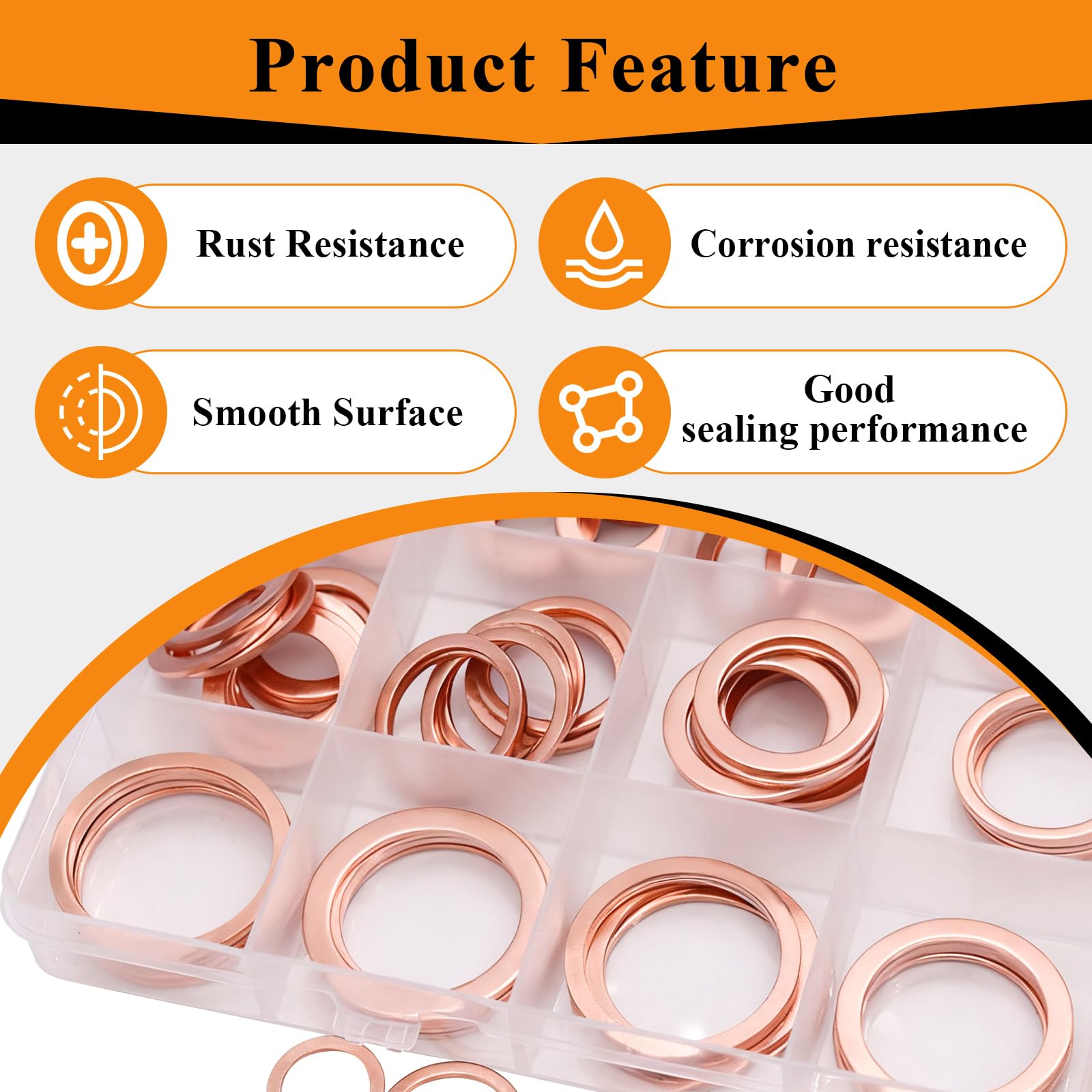 Maierke copper crush washer for oil drain plug M10 seals under high temperatures.