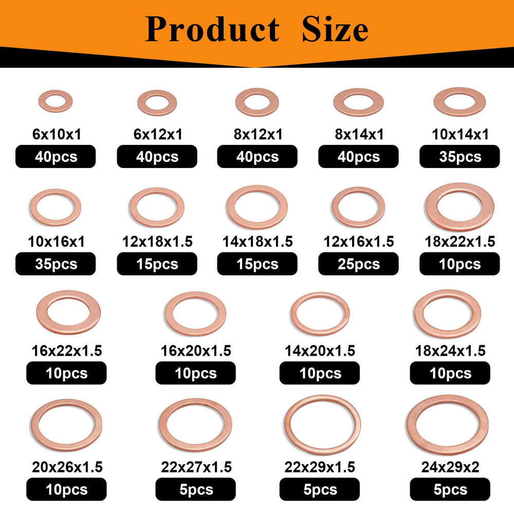 Maierke copper crush washer for oil drain plug M8 offers durable sealing performance.