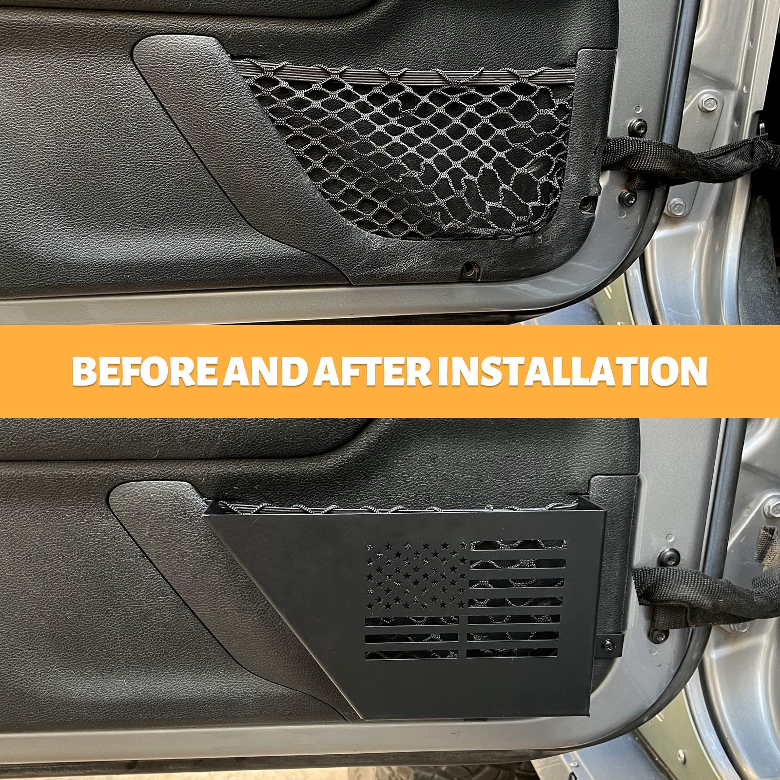 MAIKER door box mounted on Jeep Wrangler JK for expanded storage.