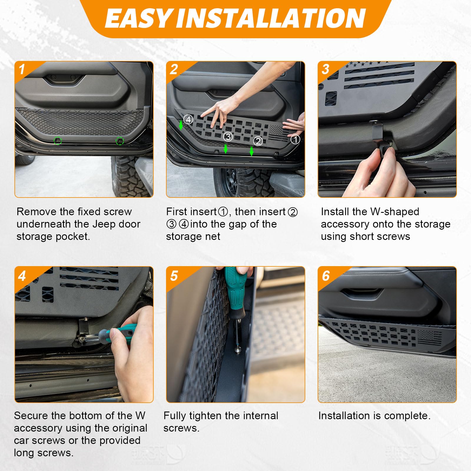 MAIKER door pockets organize essentials like phone and keys.