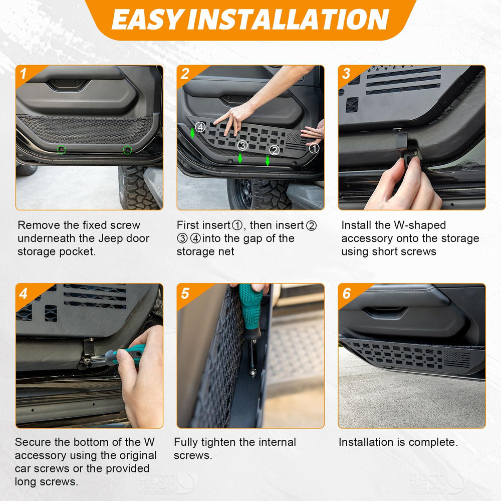 MAIKER door pockets organize essentials like phone and keys.