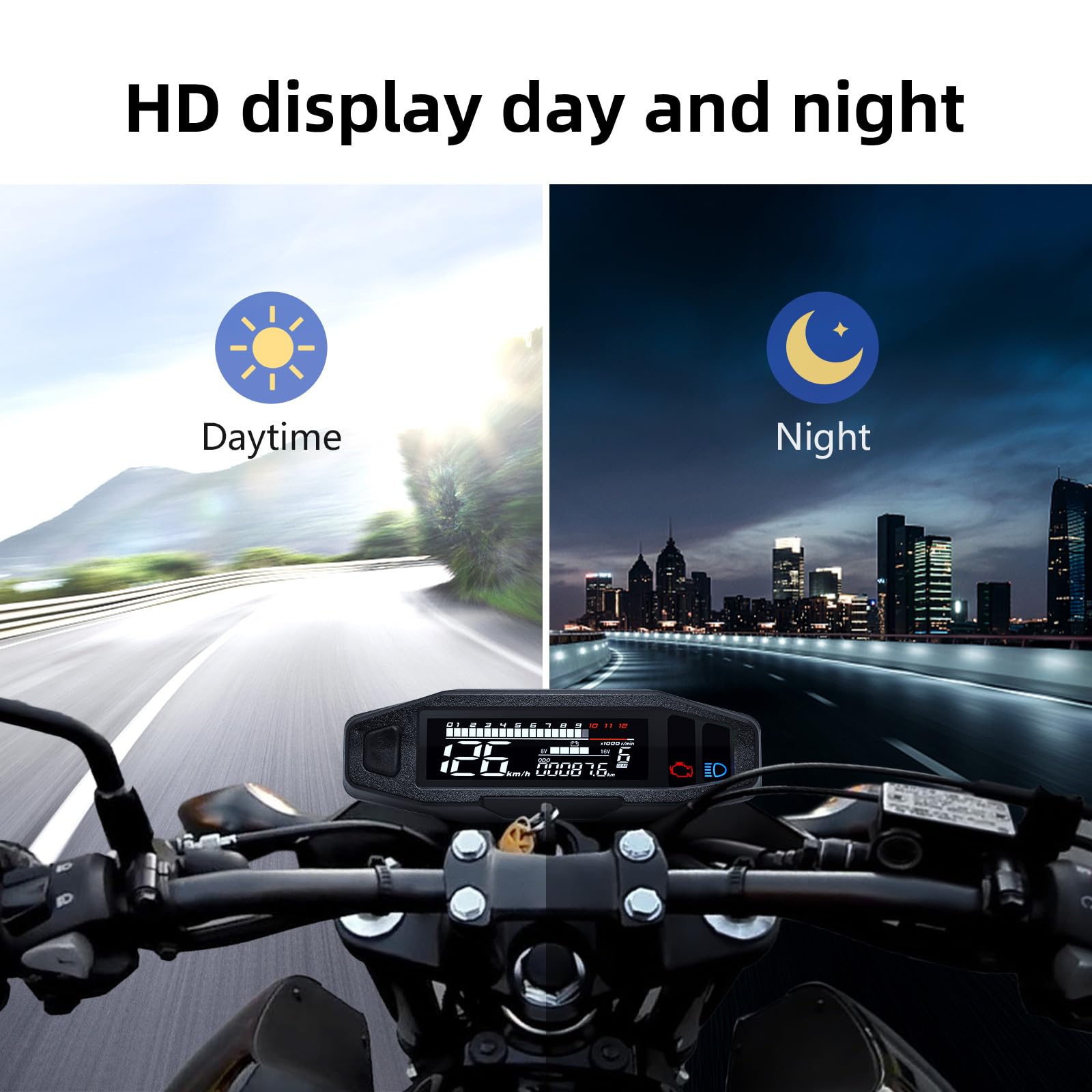 MAIMEIMI digital instrument cluster with simple one-key operation for easy mode switching.