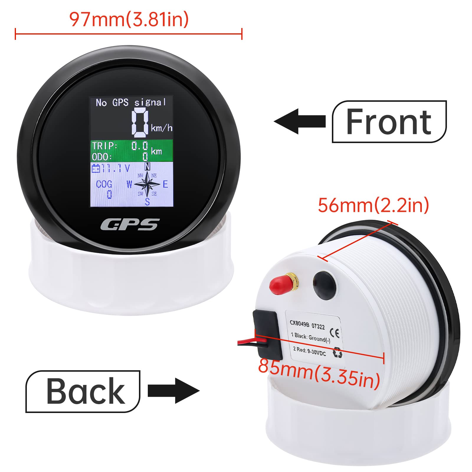 MAIMEIMI GPS speedometer mounted in cockpit with IP67 waterproof protection.