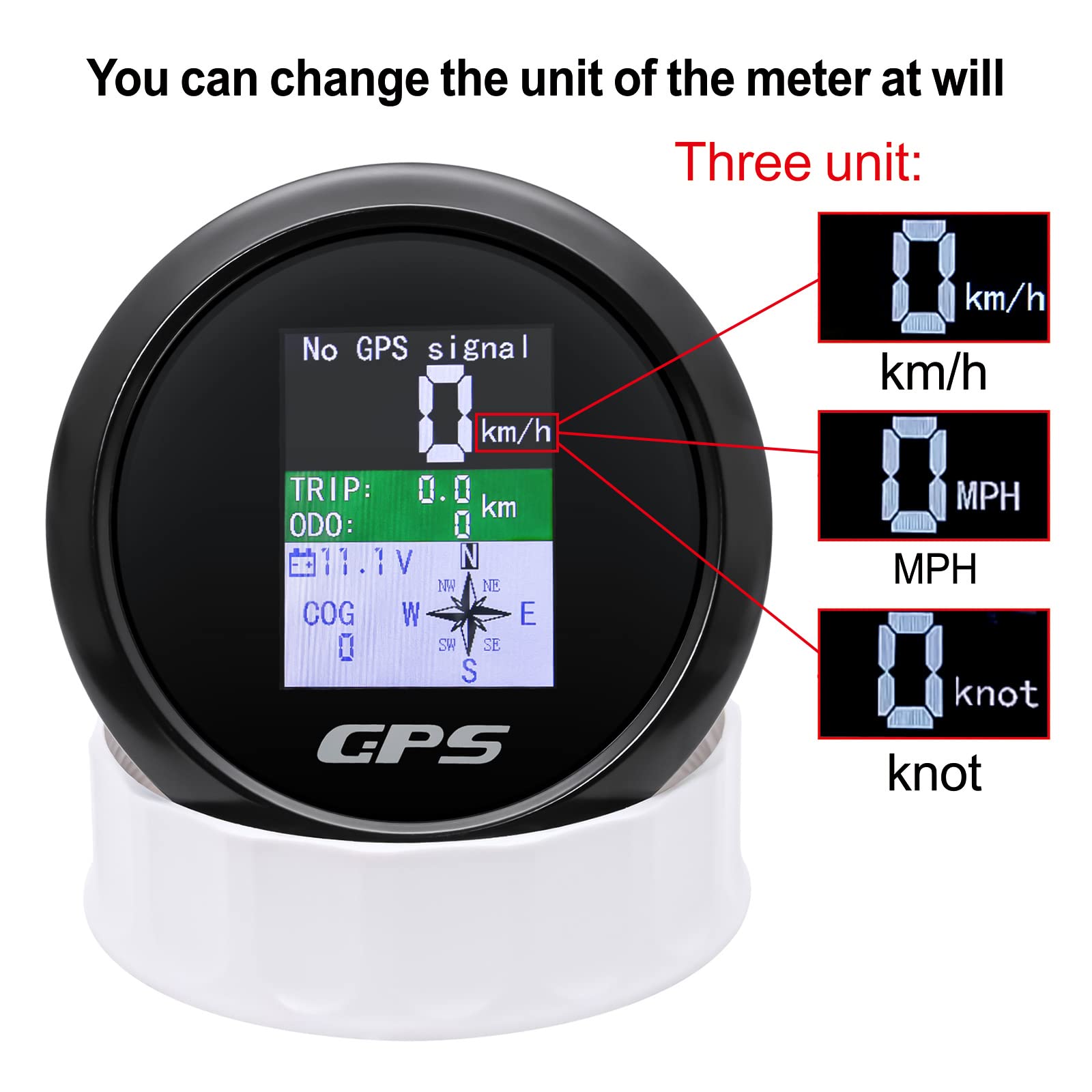 MAIMEIMI GPS speedometer installation hole showing 85mm diameter for easy flush mounting.