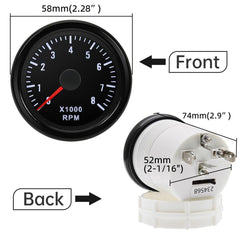 MAIMEIMI RPM Tachometer hole cutout illustrates installation fit