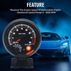 Maimeimi RPM tachometer shift light activates to cue timely gear changes
