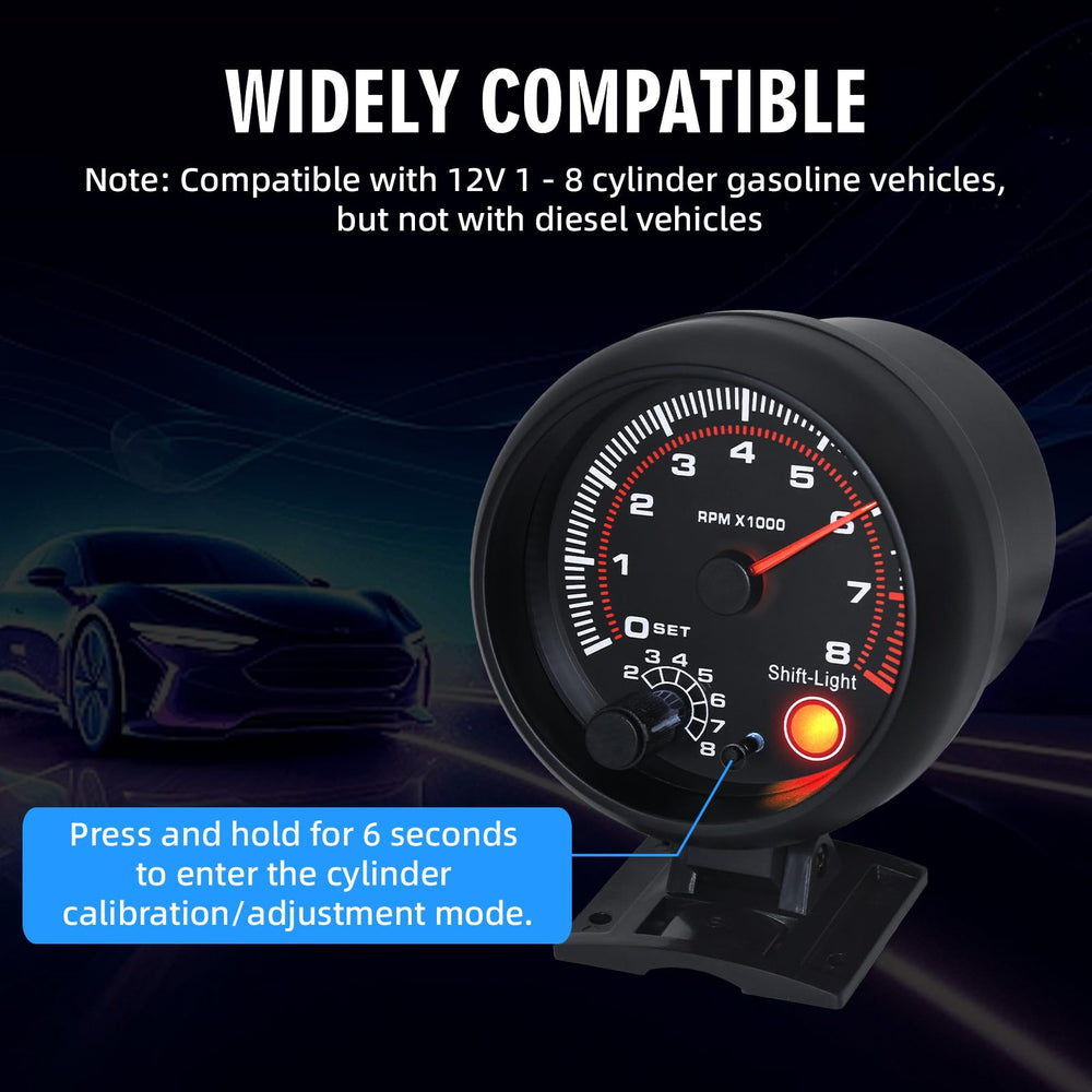 Maimeimi tachometer backlight brightness adjusts for clear visibility in various lighting