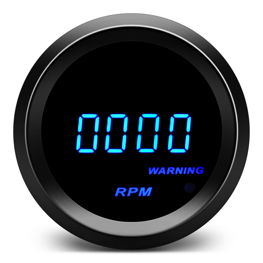 MAIMEIMI tachometer front view with blue digital display for quick RPM checks.