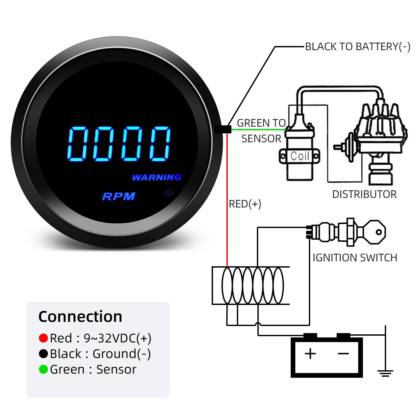 MAIMEIMI tachometer setting mode demonstrates cylinder adjustment.