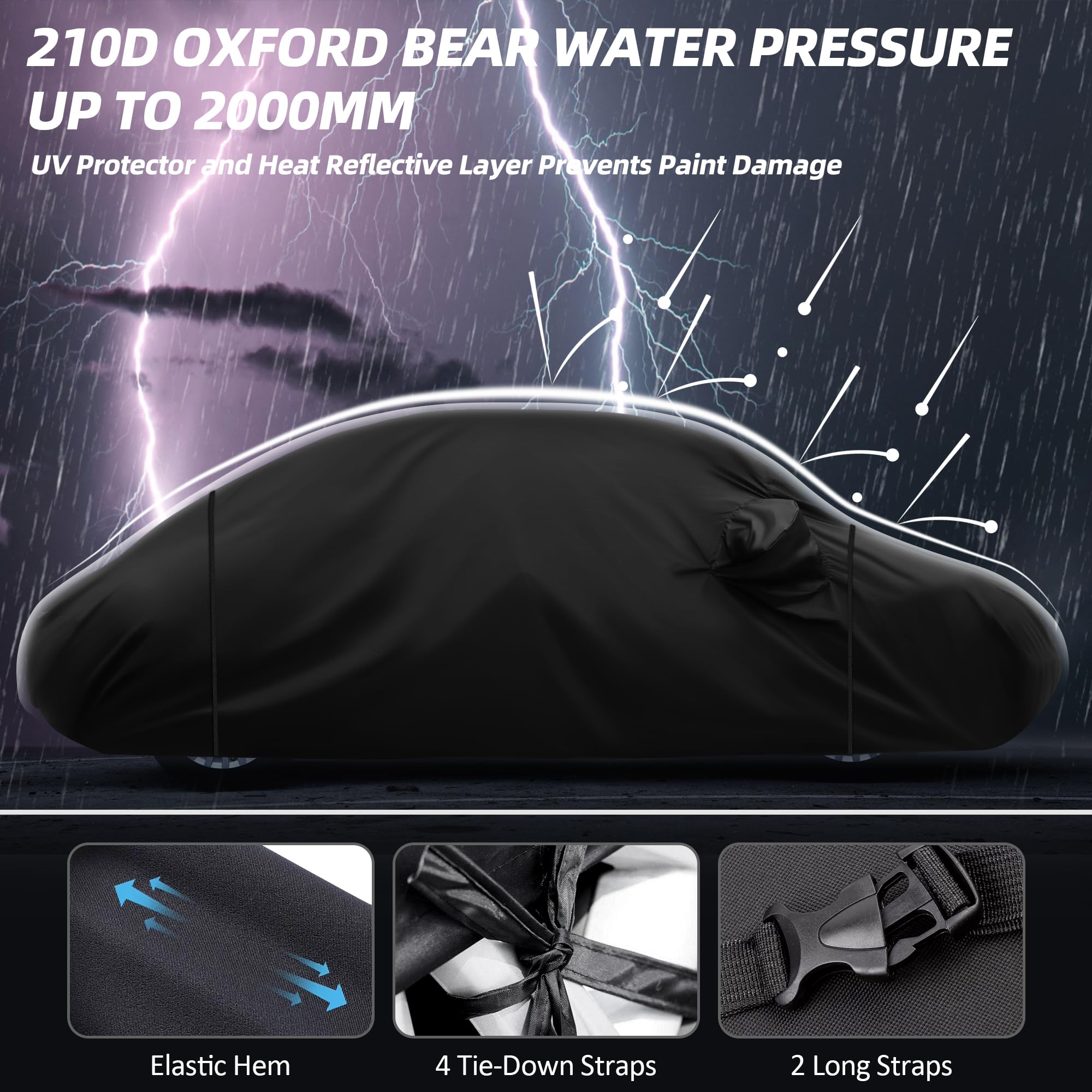 MAITUYU windproof straps securing Beetle Bug cover on windy days