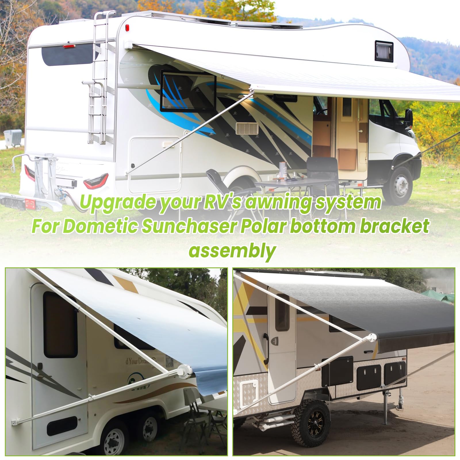 Malae awning bracket sealing gaskets protect the mounting interface.