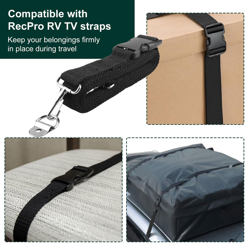 Malae heavy-duty D-ring hardware for RV furniture straps.