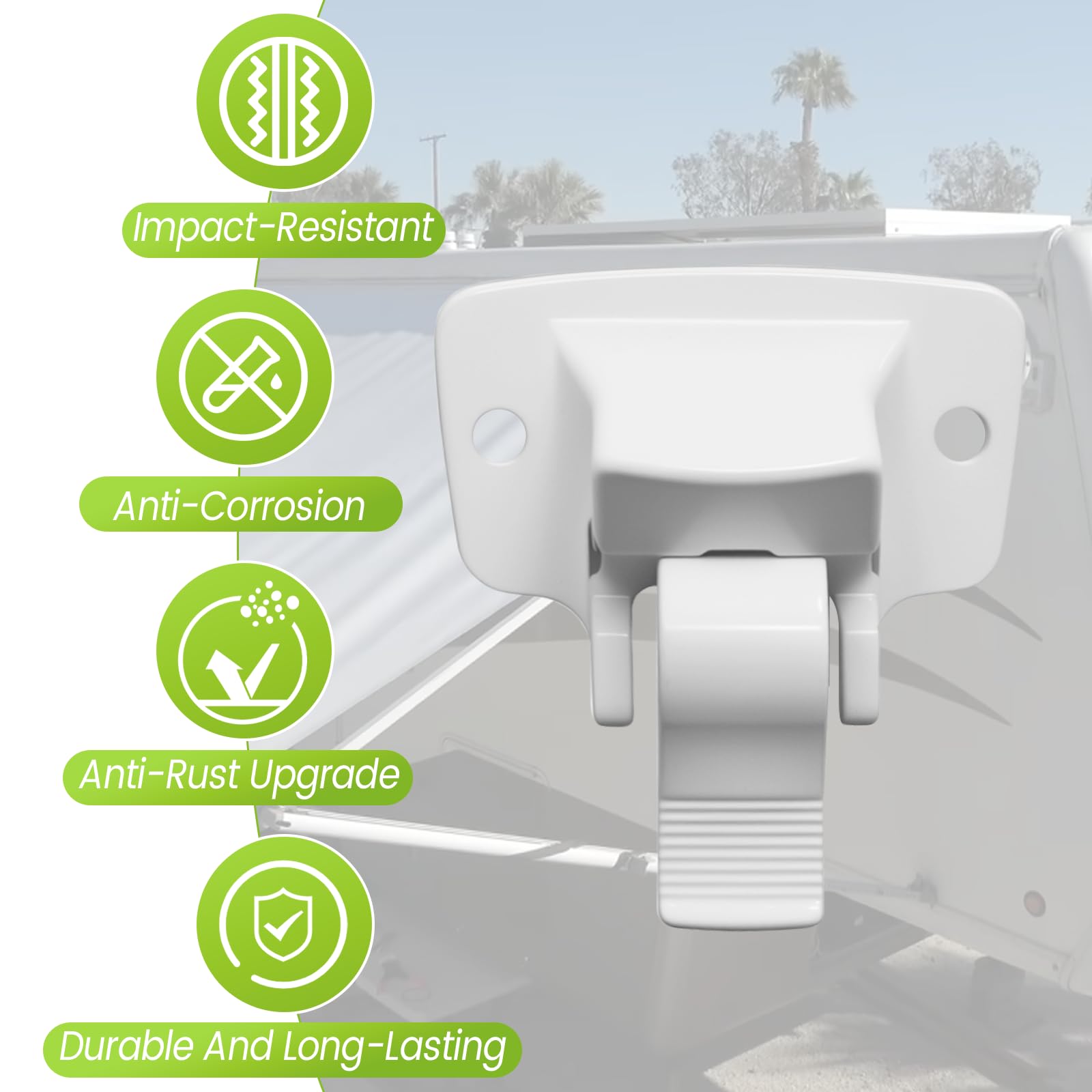 Malae RV awning center support bracket keeps the arm stable.