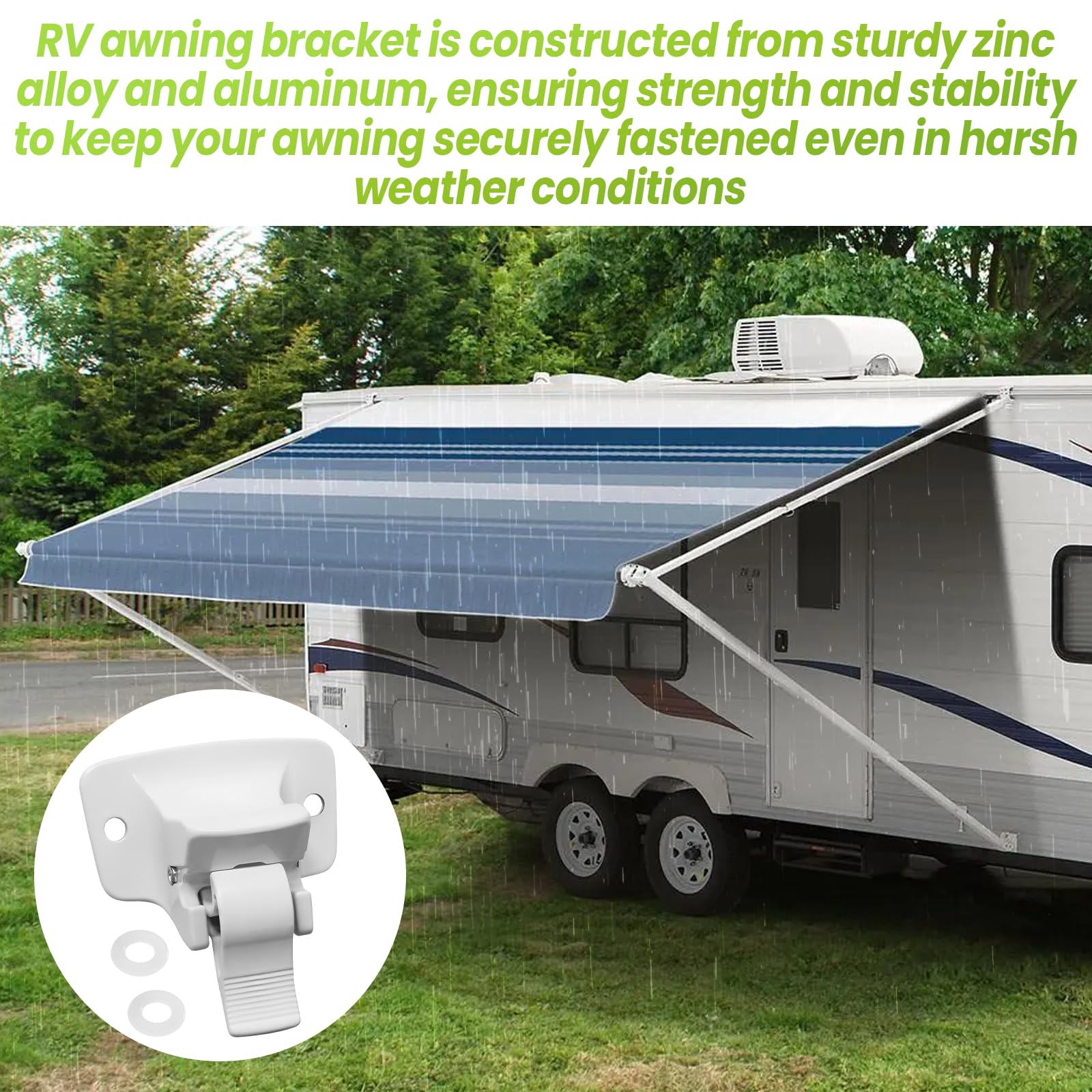 Malae zinc alloy and aluminum construction for strength and durability.