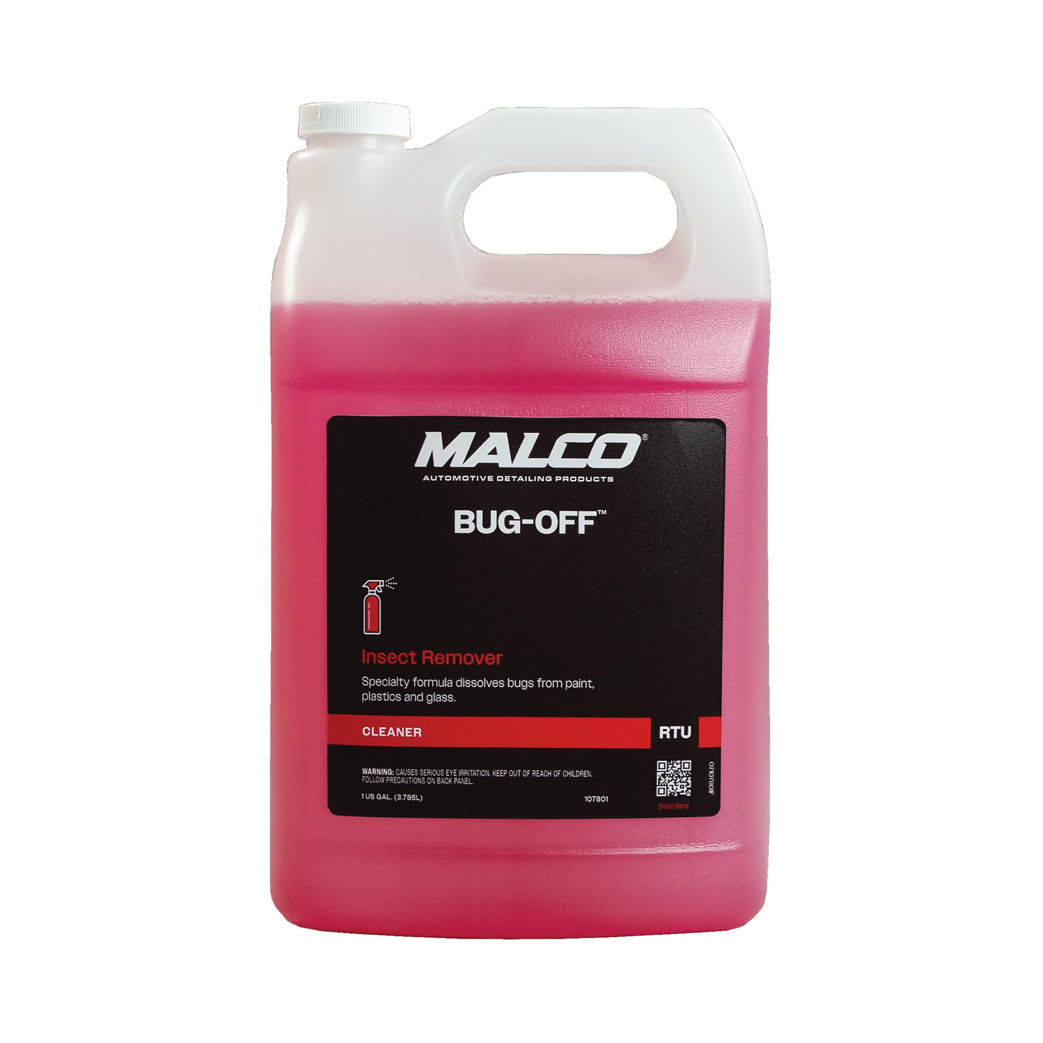 Malco Bug Off bottle front view, ready-to-use cleaner for bug residue removal.