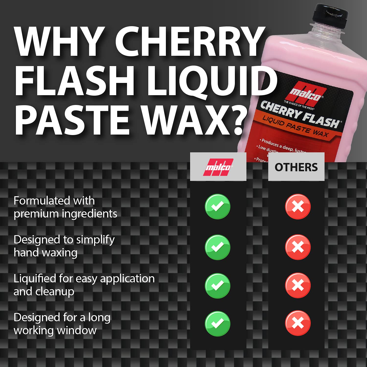 Cherry Flash used on car, truck, boat, and motorcycle for versatile results